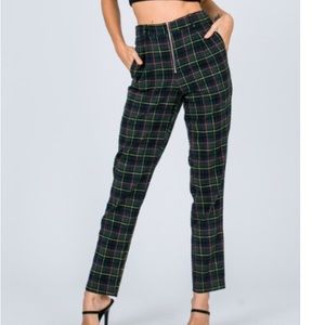 Green plaid pants